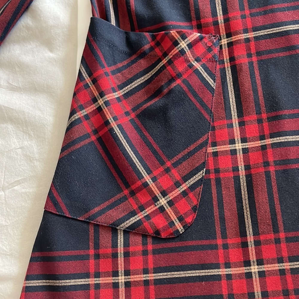 Zara plaid a-line dress with front pockets 3/4 sleeves exposed gold zipper - Picture 4 of 13